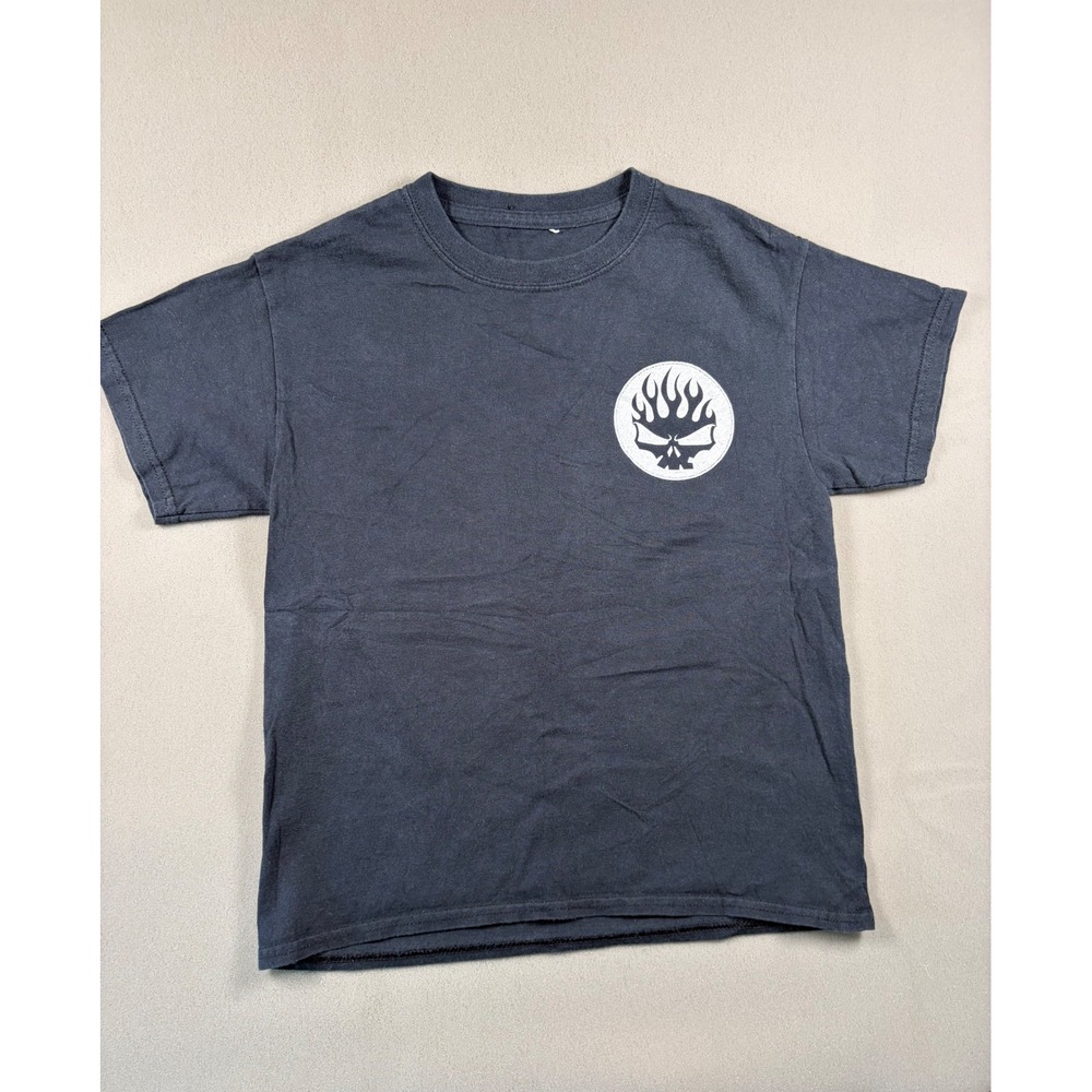 The Offspring Hell On Wheels Tour New Jersey T-Shirt Black Flaming Skull Logo